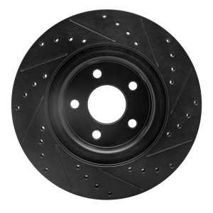 Chevrolet Cobalt Brake Rotor (1) - Front Left - R1 Concepts - Drilled & Slotted - Black - `07-`10